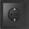 Merten D-Life socket outlet (slate polished frame, anthracite insert)